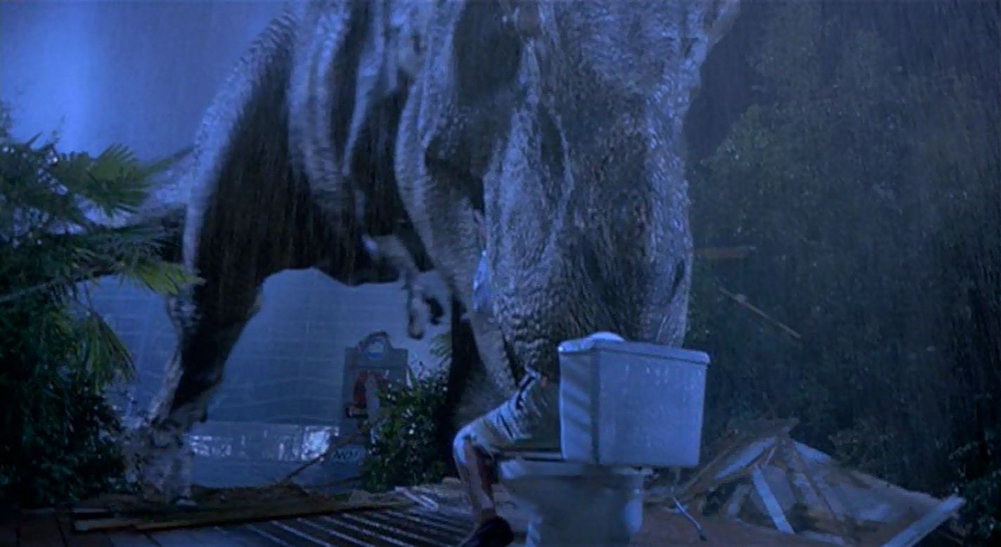 scene di film in bagno - Jurassic Park